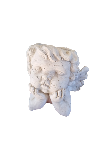 Cement Angel Head Planter Ornament small(C41)