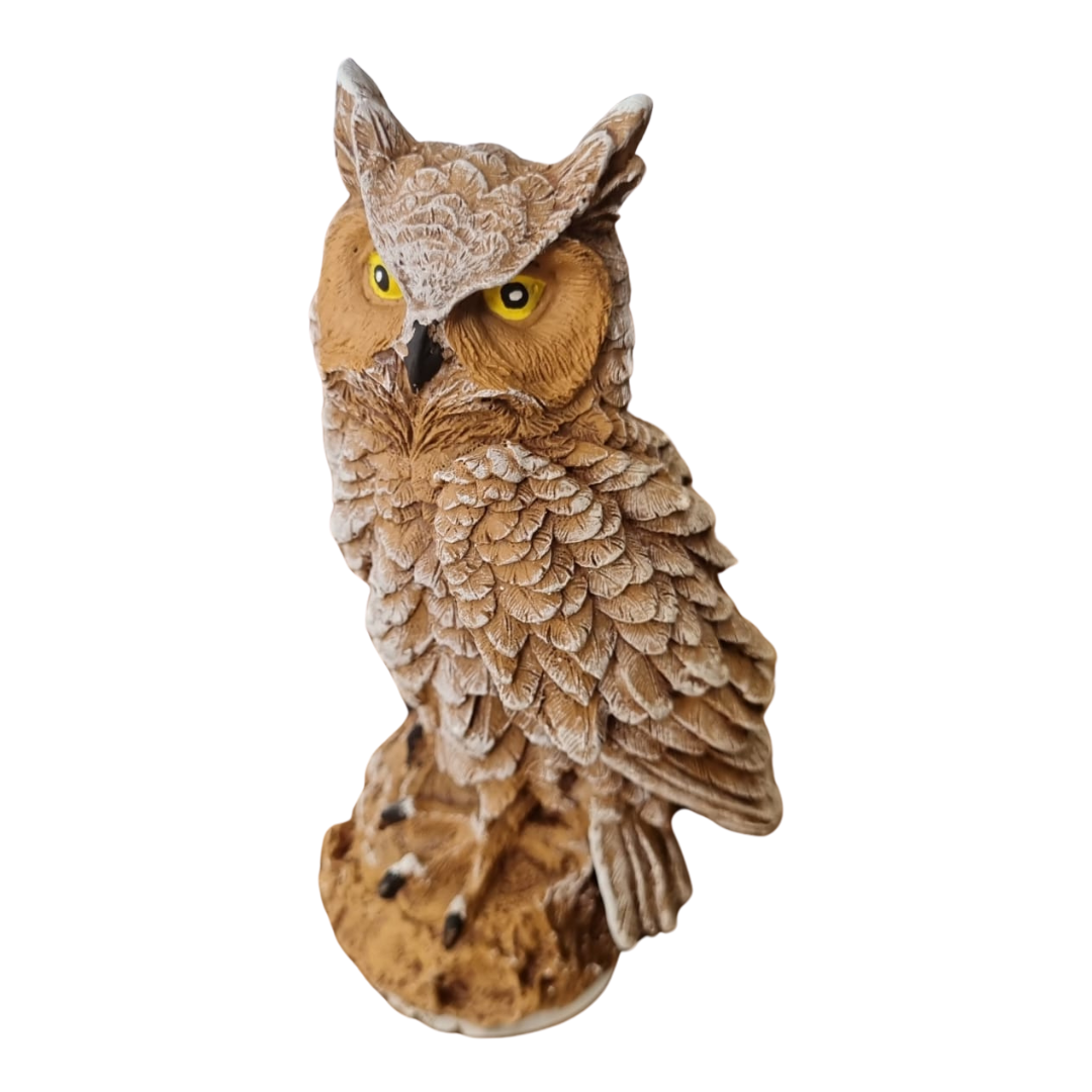 Horned Owl Cement Ornament (S50-P)