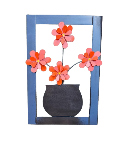 Metal Flowers In Frame