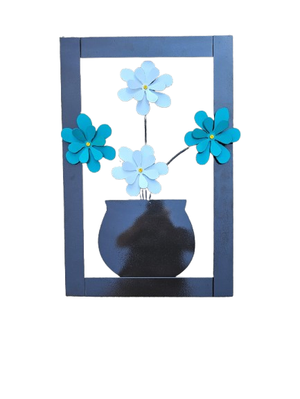 Metal Flowers In Frame