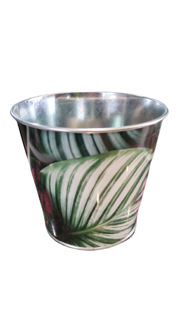 Tin Printed Plant Pot