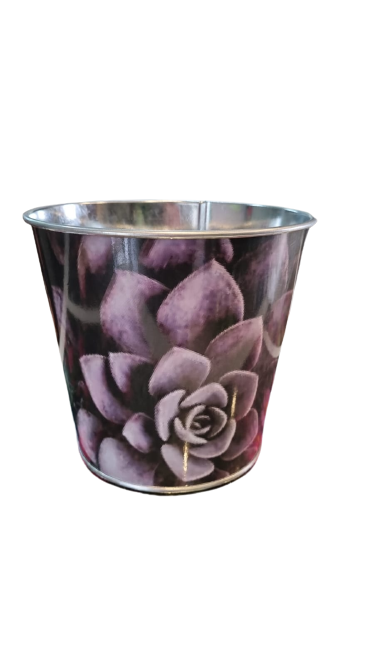 Tin Printed Plant Pot