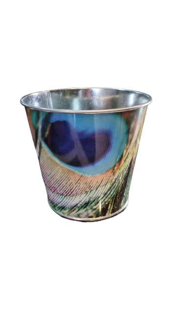 Tin Printed Plant Pot