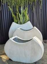 Wave Flatline Planter Cement Various Sizes