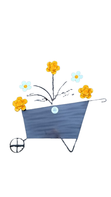 Metal Wheelbarrow Decoration