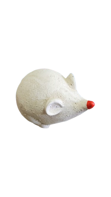 White Mouse Cement Ornament