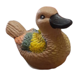 Small Black Beak Duck Cement Ornament