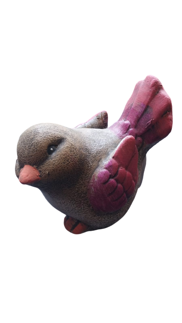 Medium Cement Painted Bird (C13-P)