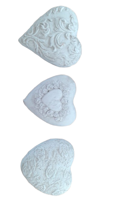 Medium Heart-Assorted Cement Ornament