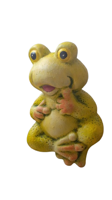 large Frog Laying On His side Cement Ornament