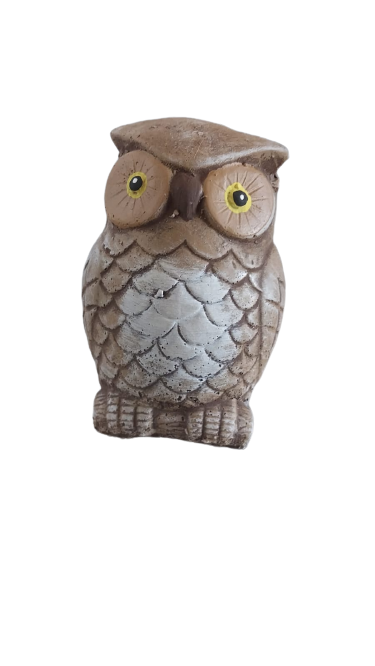 Painted Cement Owl(C16-P)