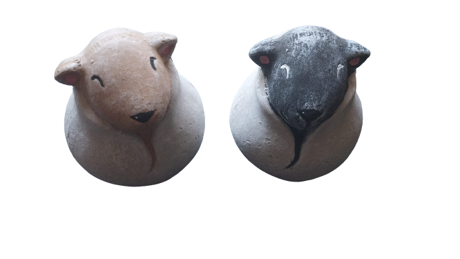 Cement Sheep painted