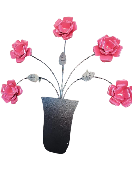 Metal Rose Pot