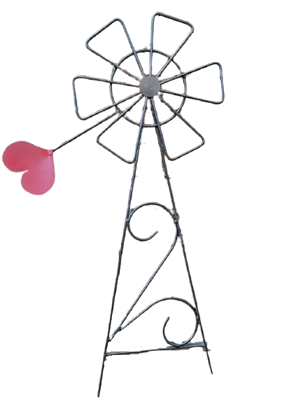 Metal Heart Windmill - Large
