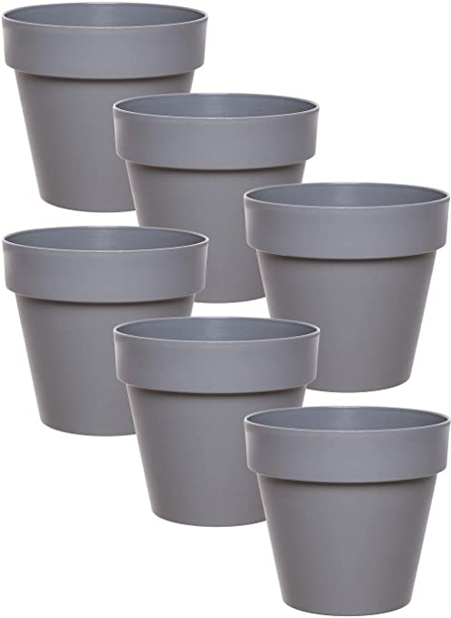 Grey Plastic Pot - Various Sizes