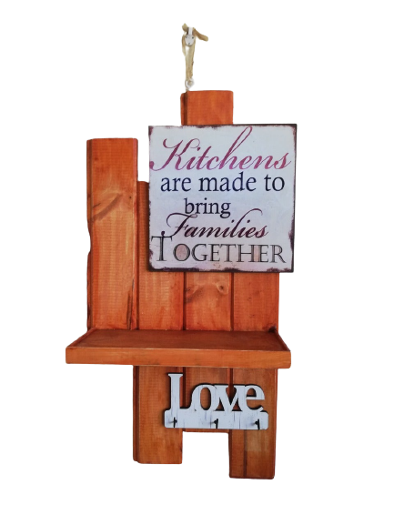 Wall Shelve with Kitchen message