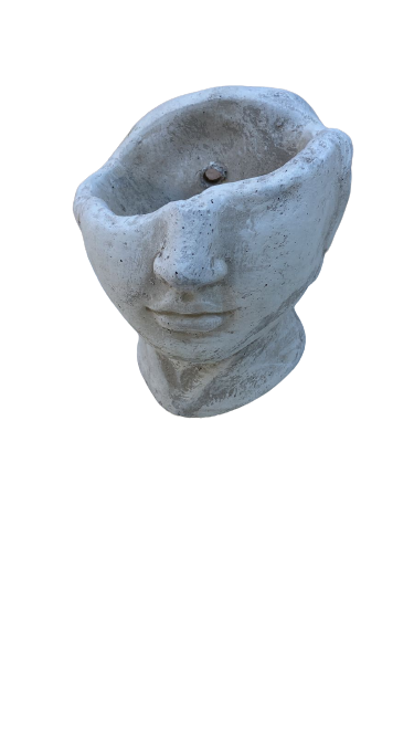 Small Cement Caesar Head Planter Ornament(S17)