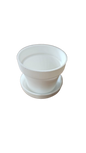 White Plastic Pot & Saucer 4cm