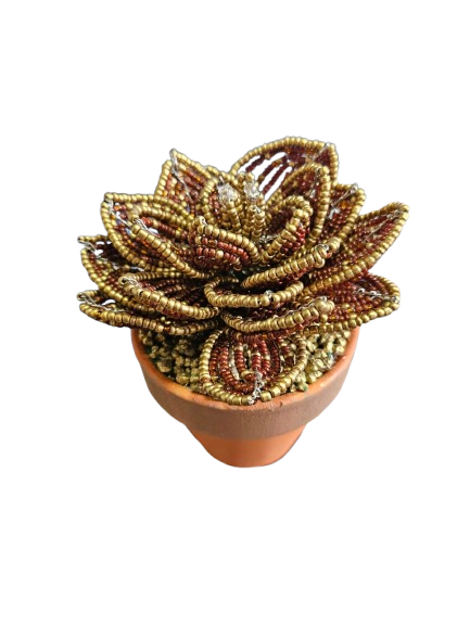 Beaded Echeveria Decoration Pot