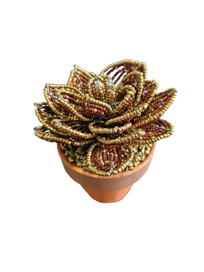 Beaded Echeveria Decoration Pot
