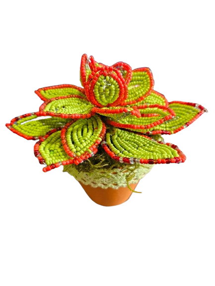 Beaded Echeveria Decoration Pot