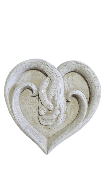 Hand Heart Cement Ornament
