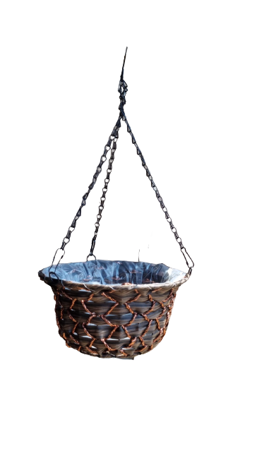 Hanging Plastic Lined Basket 25cm Dark