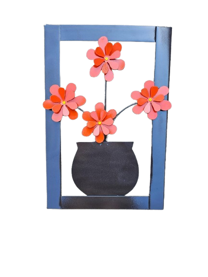 Metal Flowers In Frame