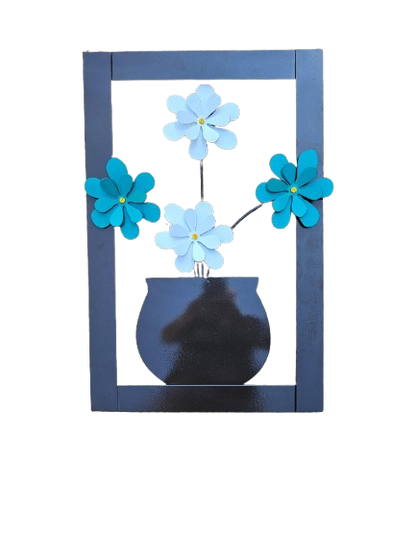Metal Flowers In Frame