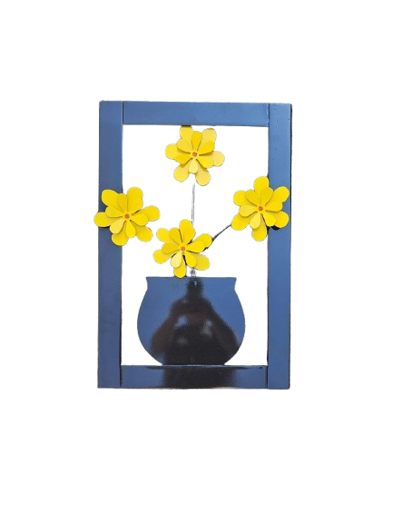 Metal Flowers In Frame
