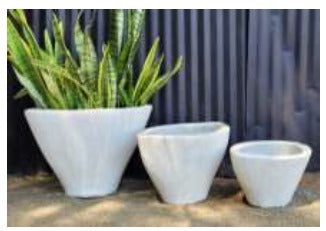 Mika Fatline Oval Planter Cement Various Sizes