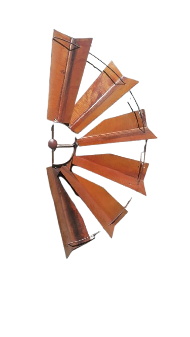 Metal 1/2 Windmill Rust