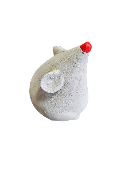White Mouse Cement Ornament
