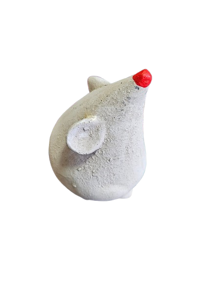 White Mouse Cement Ornament