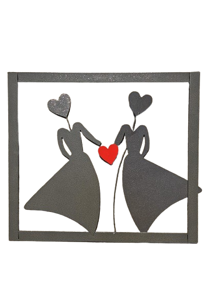 Abstract Metal Lady In Frame