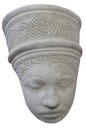 Large African Head Cement Wall Planter