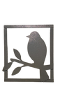 Metal Bird in Frame Ornament