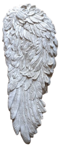 Large Cement Angel Wings Ornament
