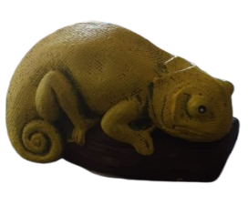 Large Chameleon Cement Ornament