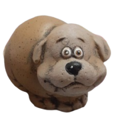 Small Fat Dog Concrete Ornament