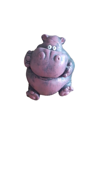Assorted Fat Hippo Cement Ornament