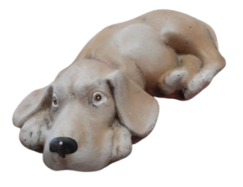 Flat Dog Concrete Ornament