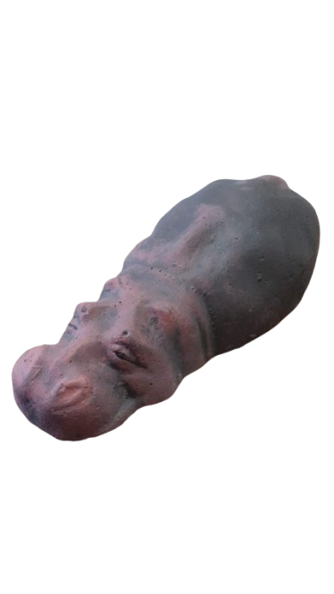 Small Flat Hippo Concrete Ornament