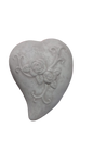 Heart With Rose Cement Ornament