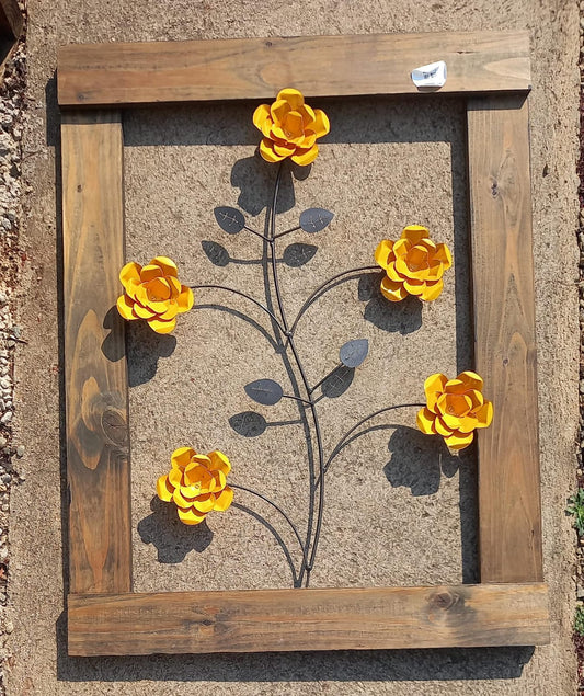 Metal Rose in Frame