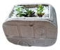 Succulent in Cement caravan