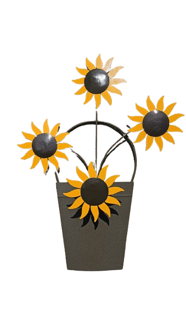Metal Sunflower Bucket
