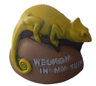 Welcome Chameleon Cement Ornament