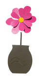 Metal Whimsical Flower Pot Ornament