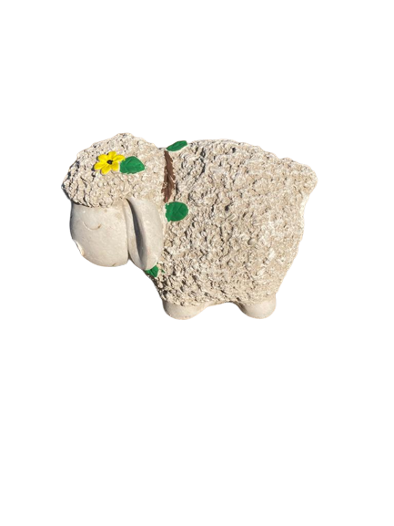 Cement Cotton ball Sheep Ornament